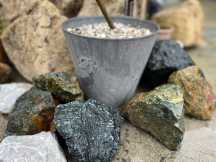 ストーンウォッシュ（青シマ・蛇紋岩）使用例
